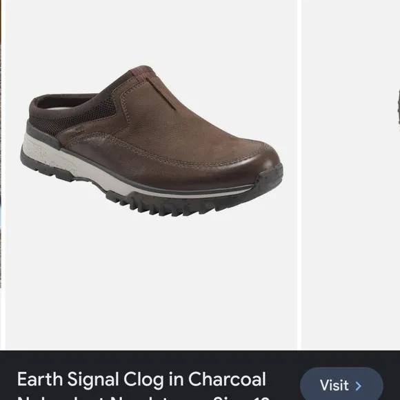 [ EARTH SIGNAL] Men's size 11 signal sport mules in charcoal nubuck .