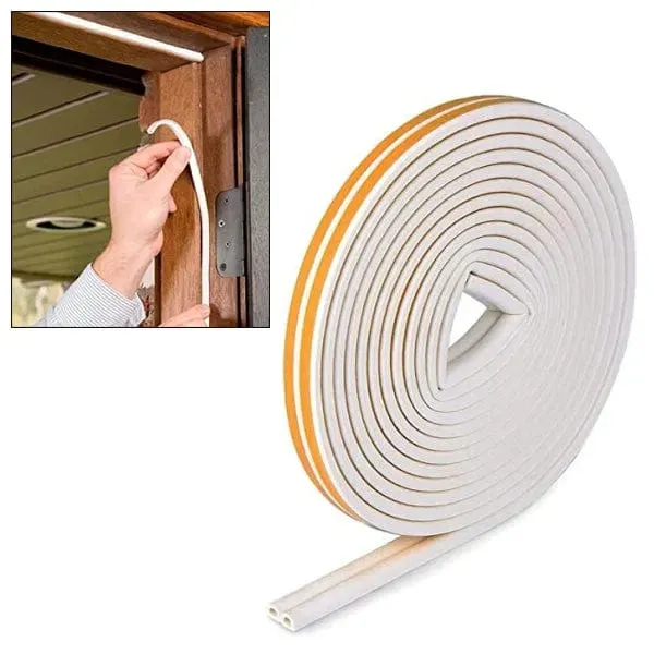 2 Pack Foam Draught Excluder Self Adhesive Door Window Seal Strip Anti-Collision