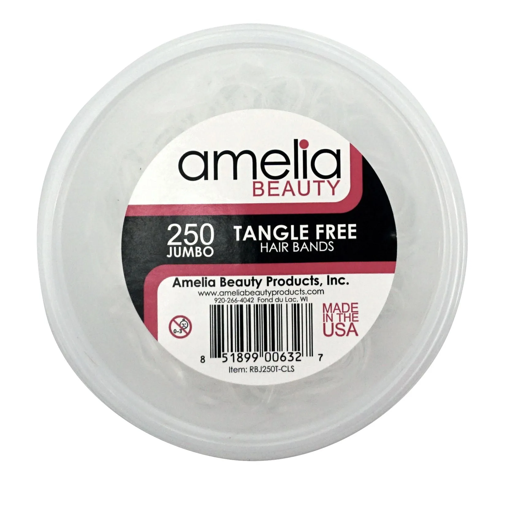 250, Clear, Jumbo Size, Tangle Free for Pony Tails and Braids