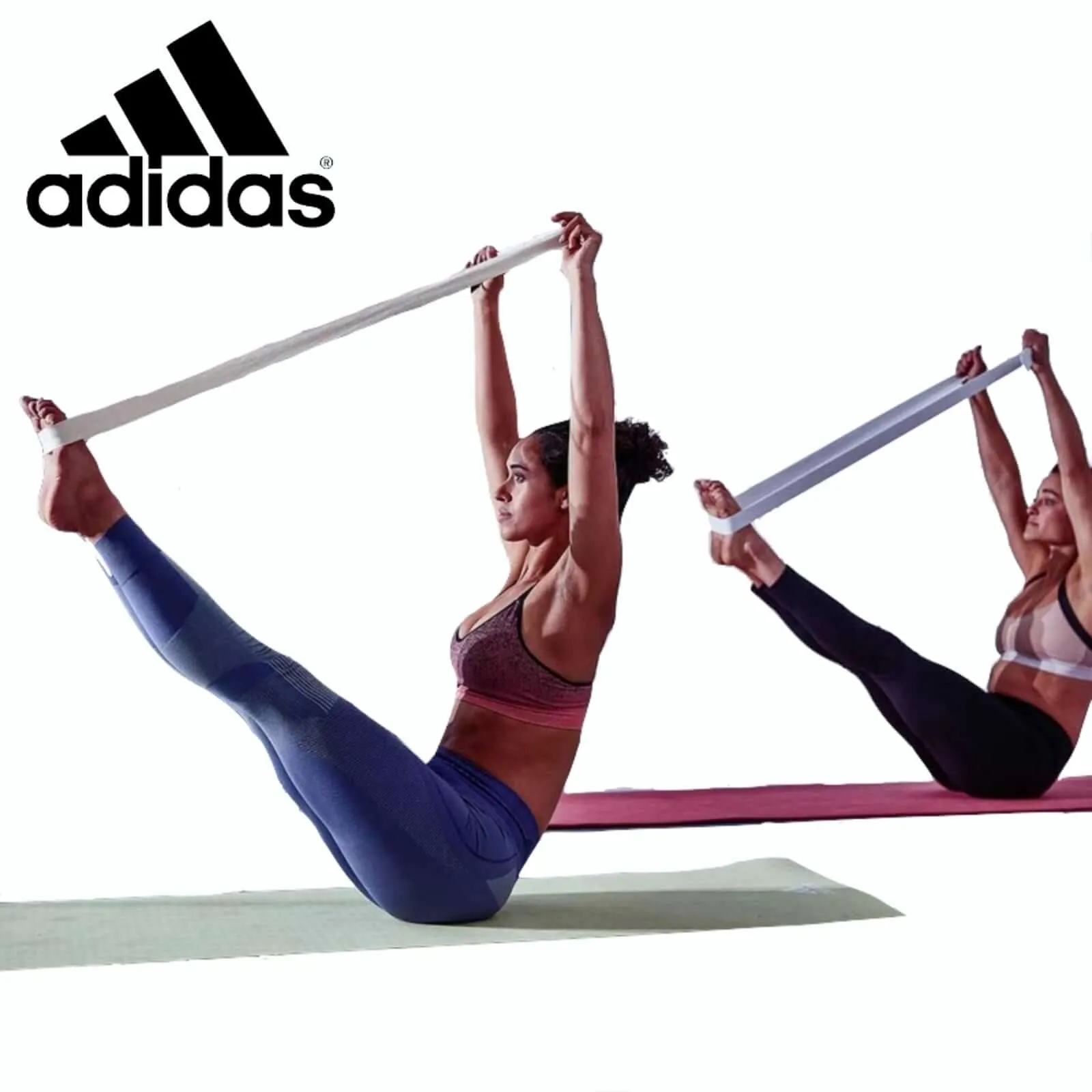 2pc Set Adidas Stretch Assist Band Looped   Yoga Strap 2.5m Long Adjustable Belt