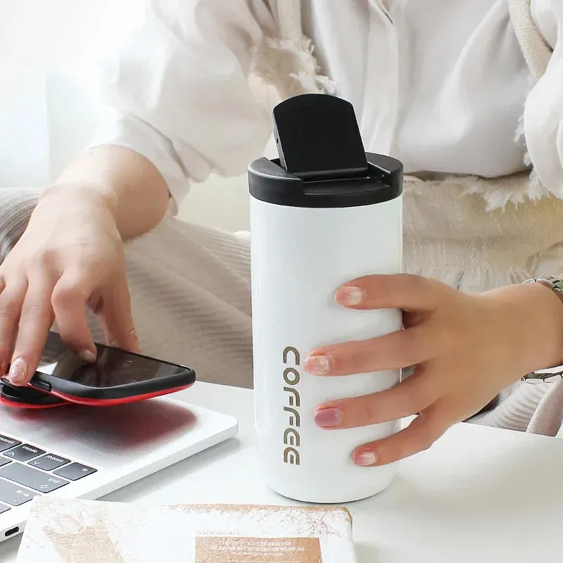 400ml Stainless Steel Coffee Mug – Insulated Travel Thermos with Lid