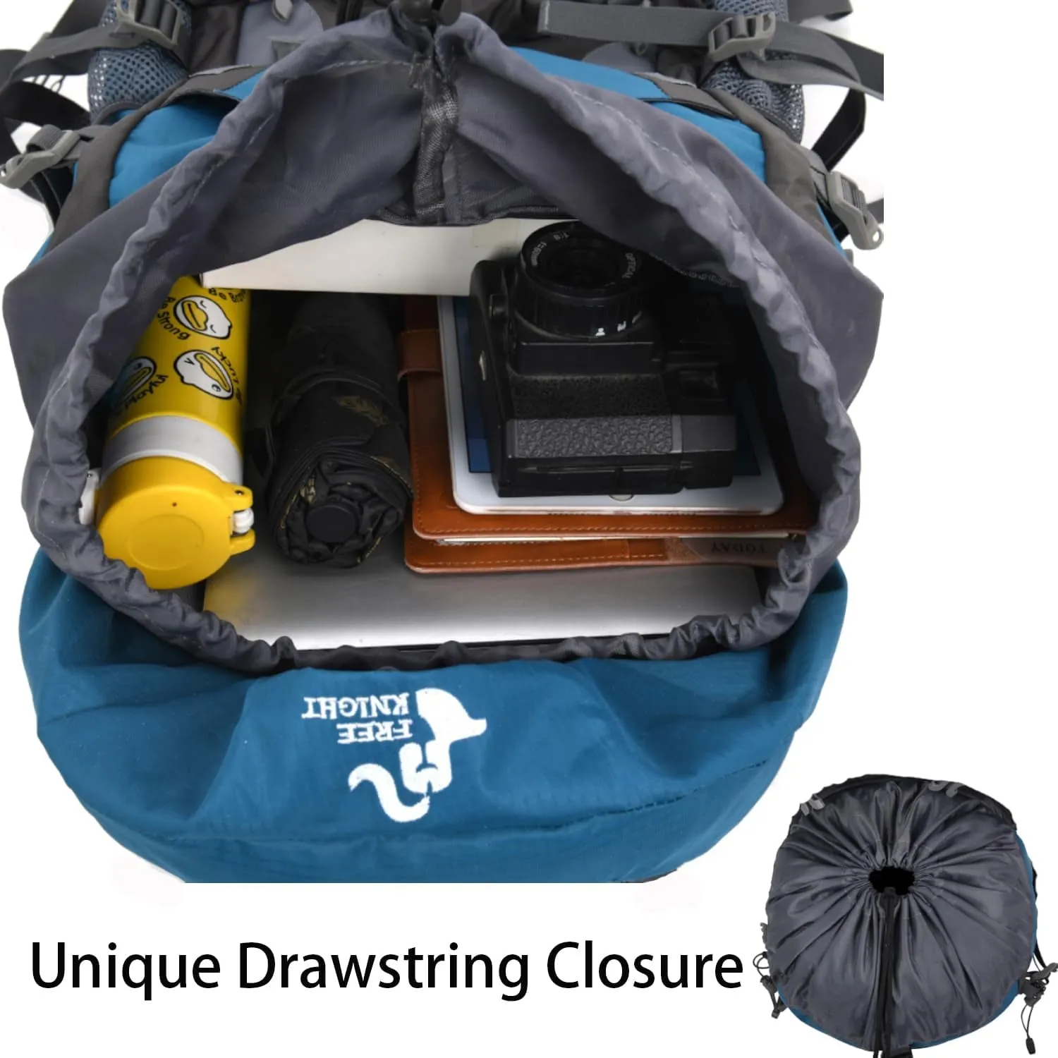 60L Hiking Camping Backpack with Rain Cover, Waterproof Large Capacity Outdoor Sport Travel Daypack Climbing Touring (Black)