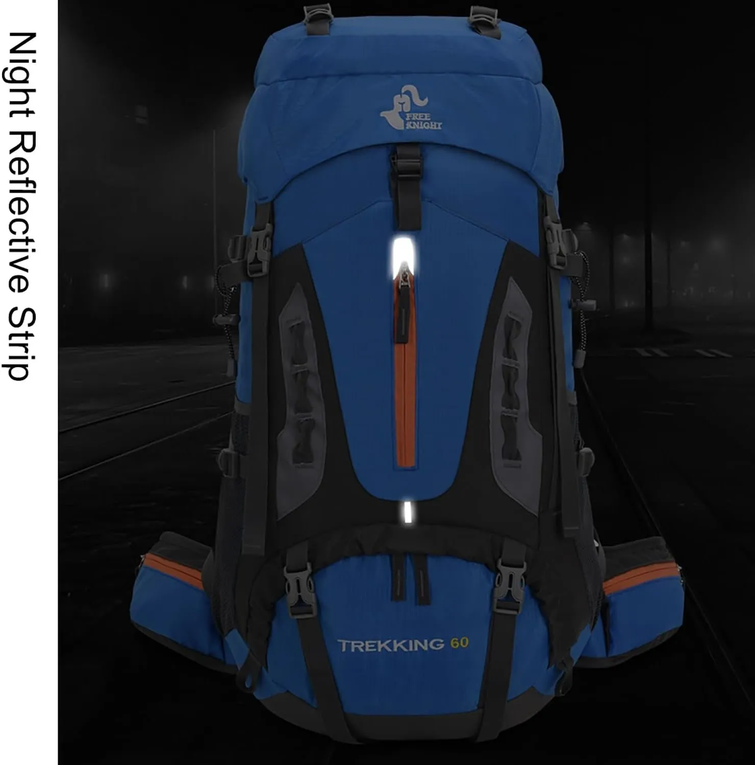 60L Hiking Camping Backpack with Rain Cover, Waterproof Large Capacity Outdoor Sport Travel Daypack Climbing Touring (Black)