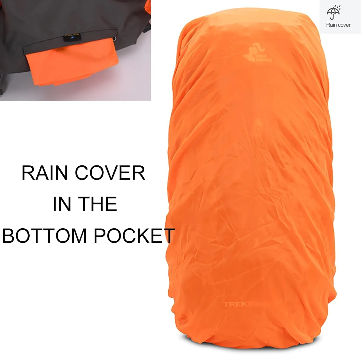 60L Hiking Camping Backpack with Rain Cover, Waterproof Large Capacity Outdoor Sport Travel Daypack Climbing Touring (Black)