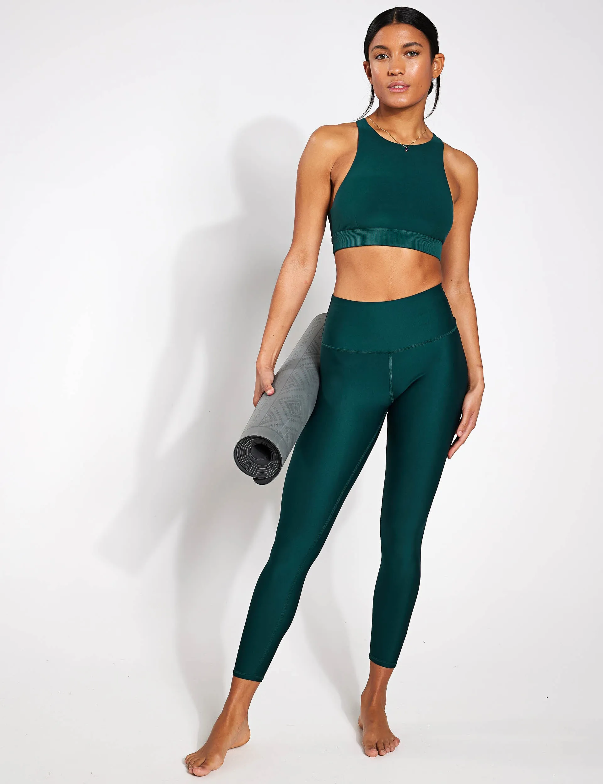 7/8 High Waisted Airlift Legging - Midnight Green