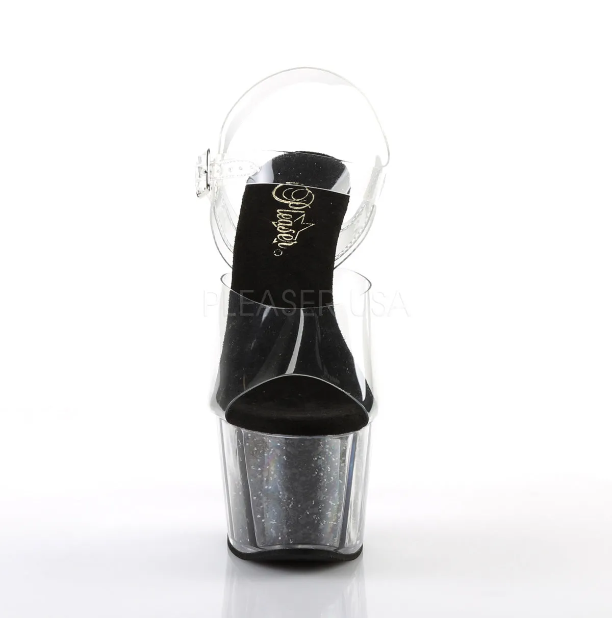 ADORE-708G  Clear/Black Glitter Inserts
