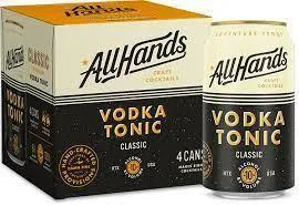 All Hands Classic Vodka Tonic (4 Pack) 355 ML