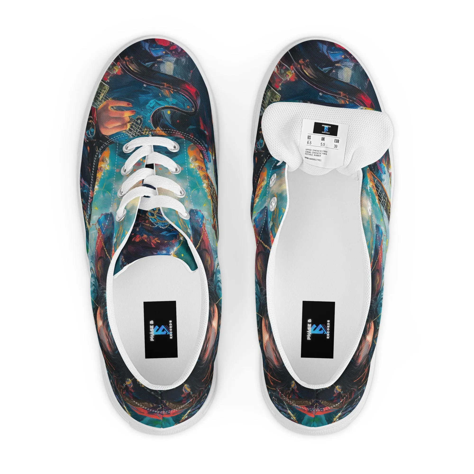 Anime Guitar Girl Men’s lace-up canvas shoes