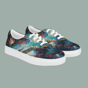 Anime Guitar Girl Men’s lace-up canvas shoes