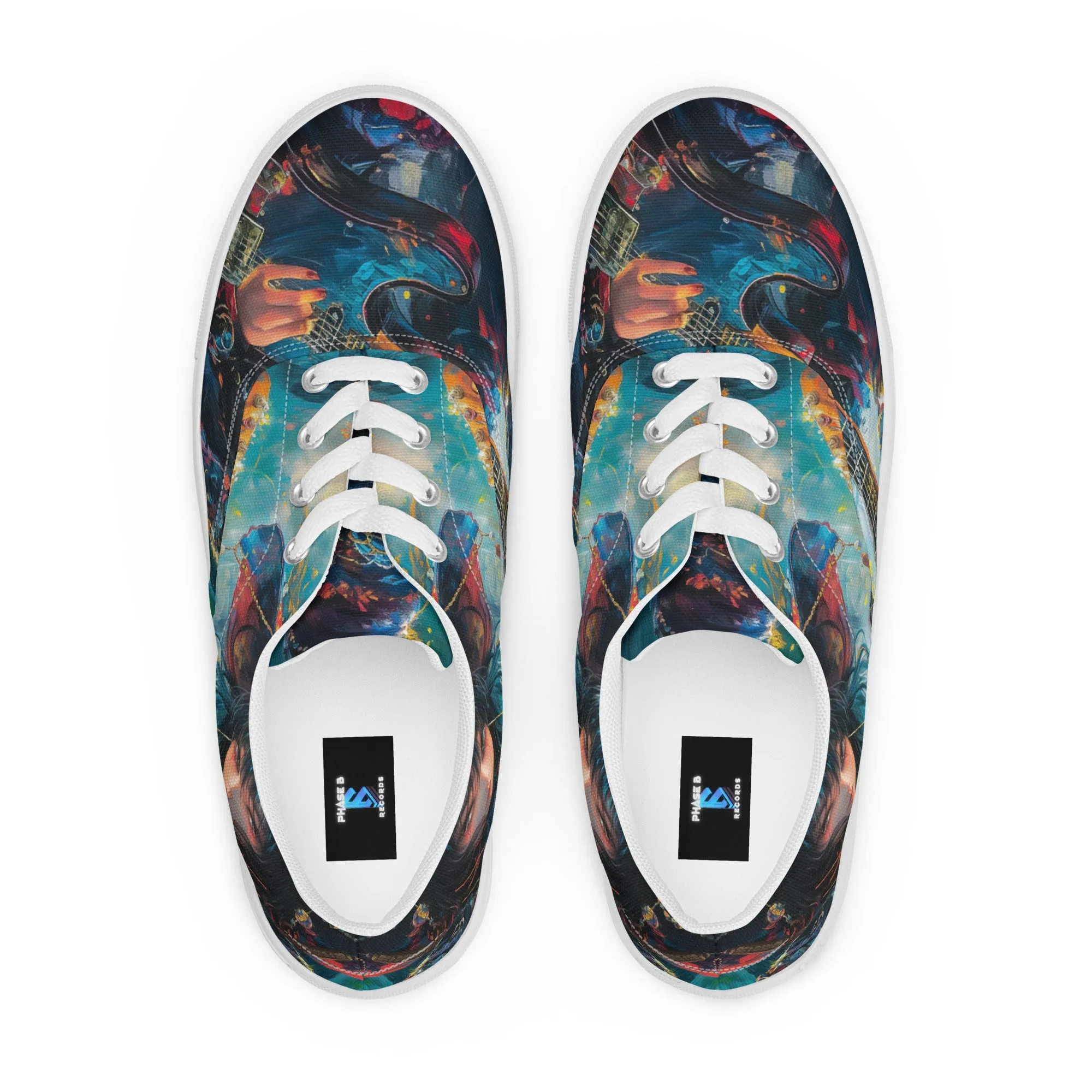 Anime Guitar Girl Men’s lace-up canvas shoes