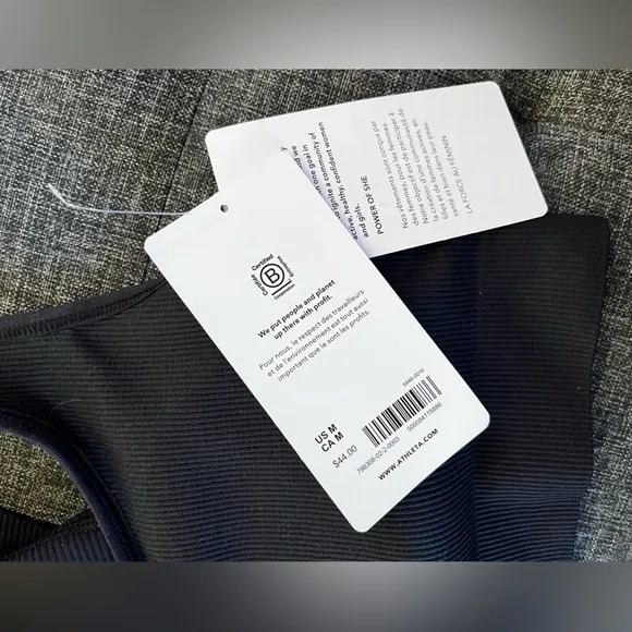 ATHLETA Aurora Scoop Bra D-DD Black M Yoga Fitness Workout Sports Top NWT