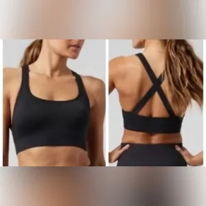 ATHLETA Aurora Scoop Bra D-DD Black M Yoga Fitness Workout Sports Top NWT