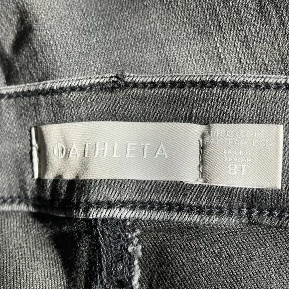 Athleta Skulptek Ultra Skinny Grey Wash Jeans High Waisted 8 Tall w/ Zip Pocket
