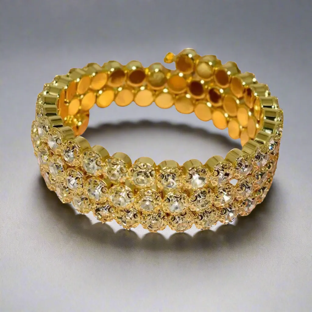 Black 3 Row Flexible Bracelet