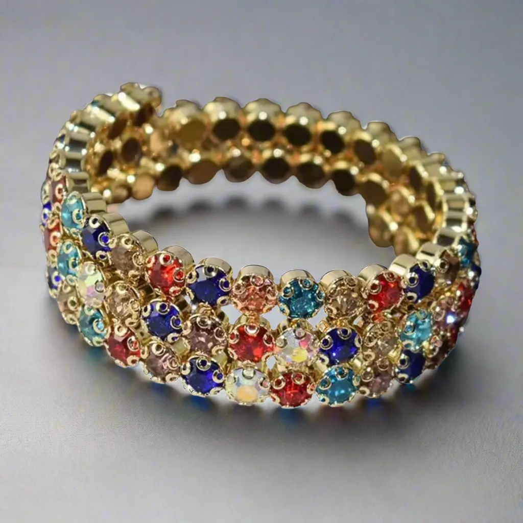 Black 3 Row Flexible Bracelet