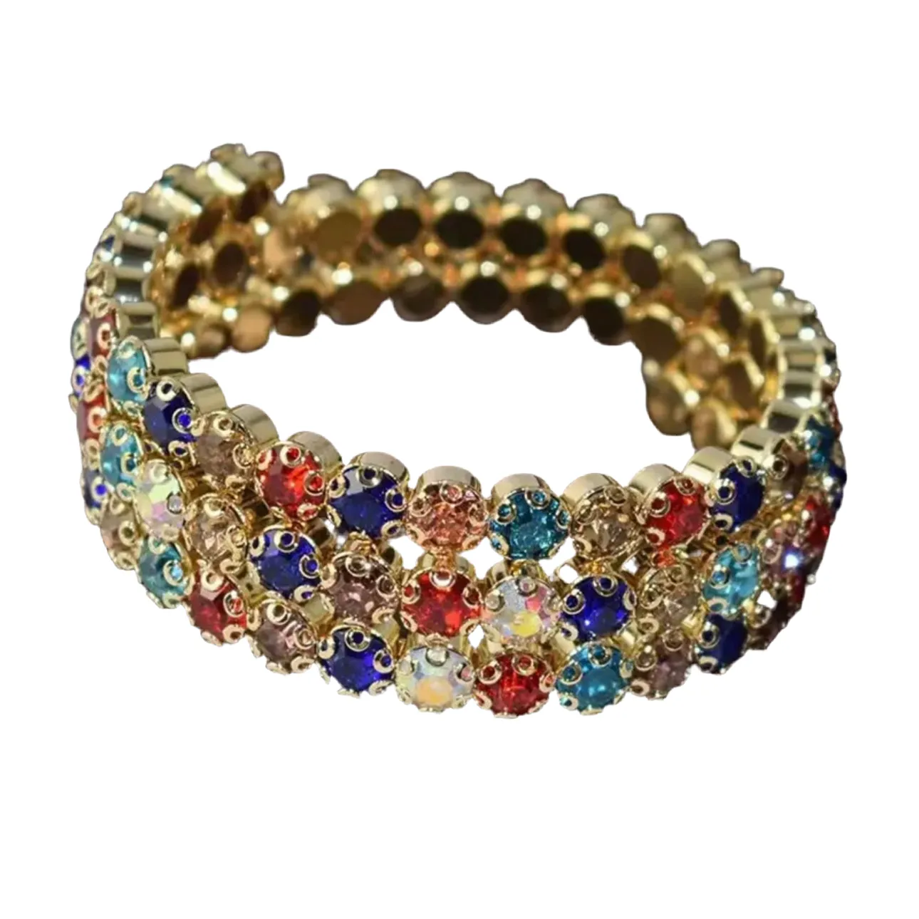 Black 3 Row Flexible Bracelet