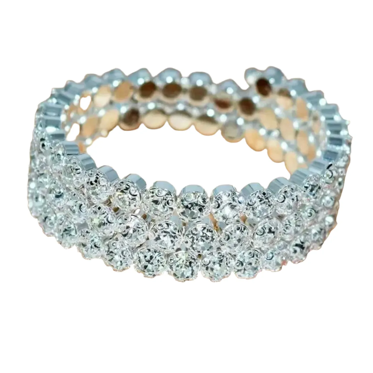 Black 3 Row Flexible Bracelet