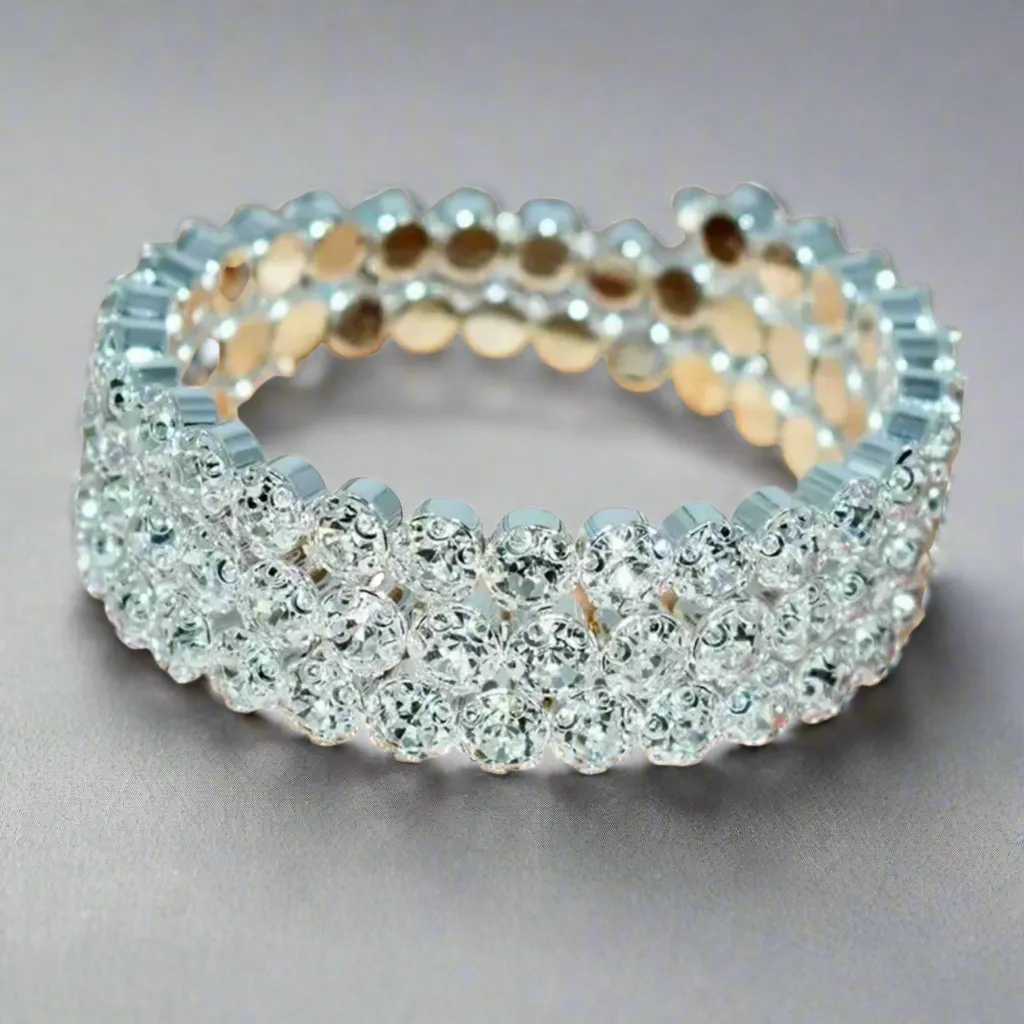 Black 3 Row Flexible Bracelet