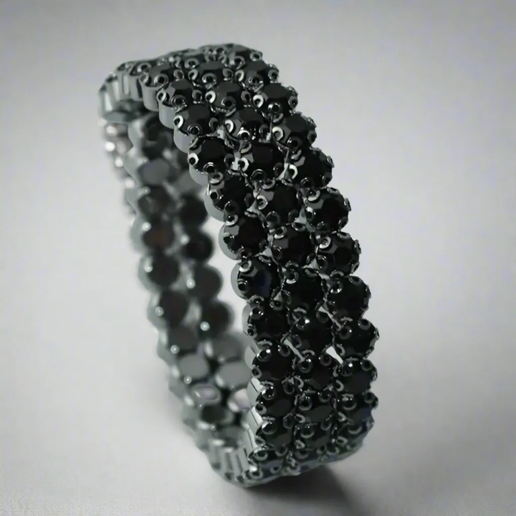 Black 3 Row Flexible Bracelet