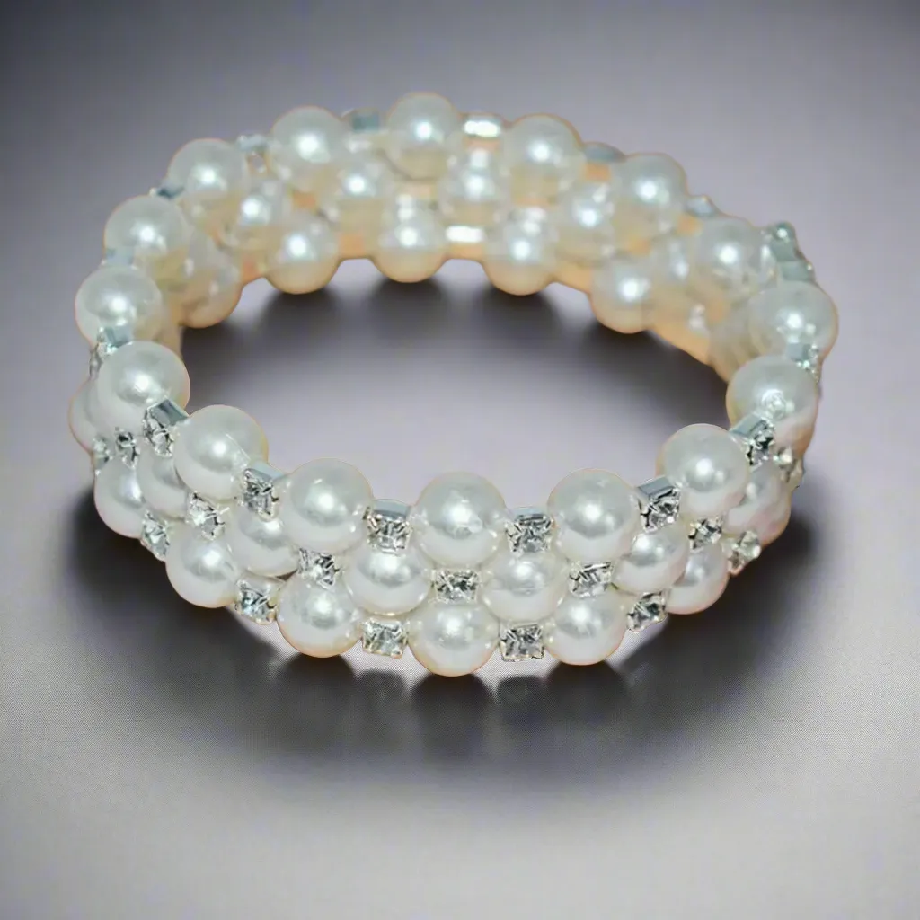 Black 3 Row Flexible Bracelet