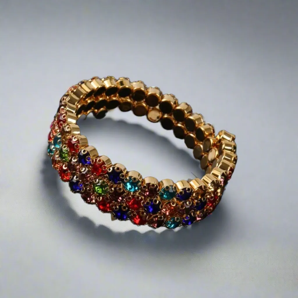 Black 3 Row Flexible Bracelet