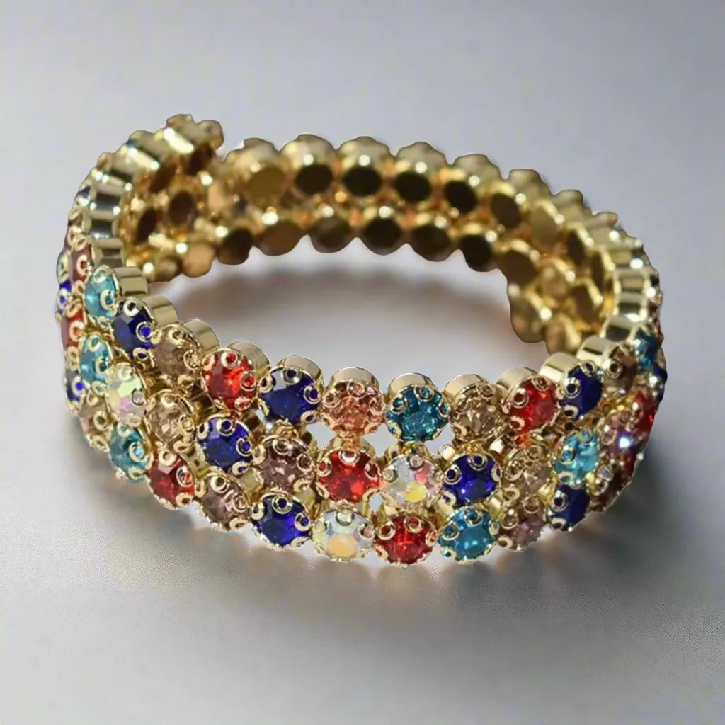 Black 3 Row Flexible Bracelet