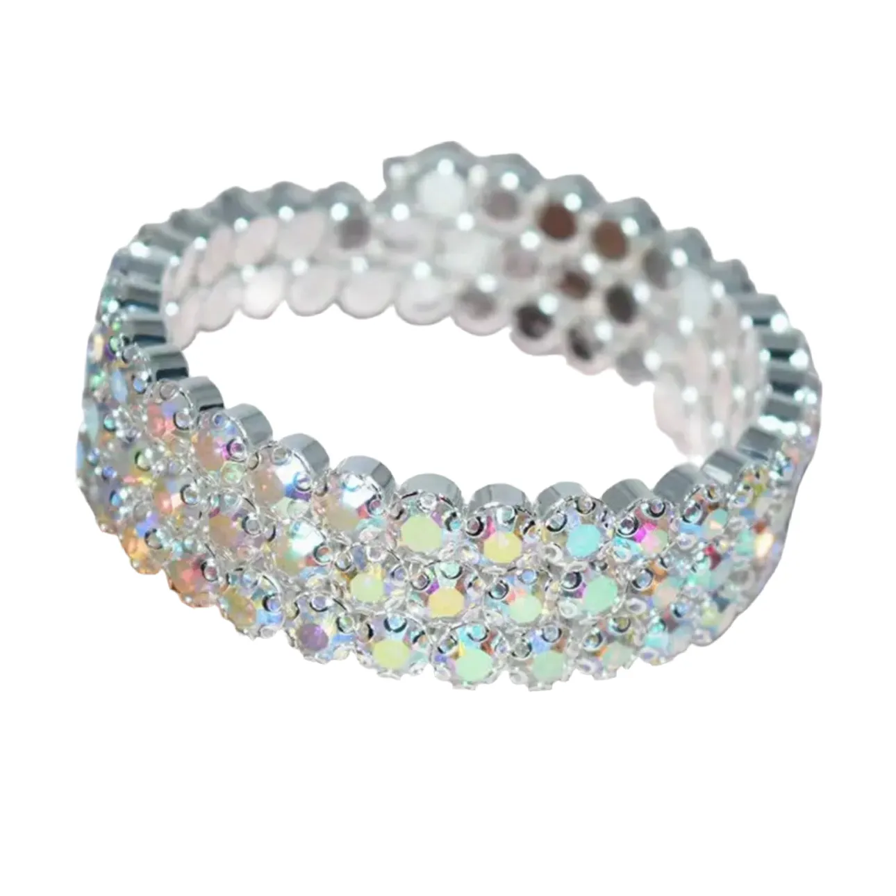 Black 3 Row Flexible Bracelet