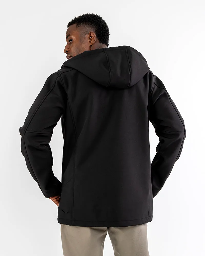Black Soft Shell Hooded Jacket