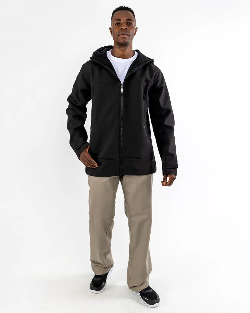 Black Soft Shell Hooded Jacket