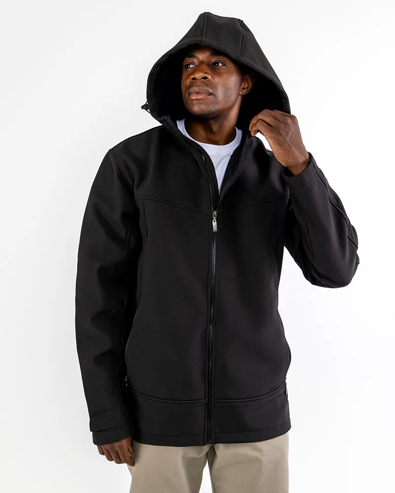 Black Soft Shell Hooded Jacket