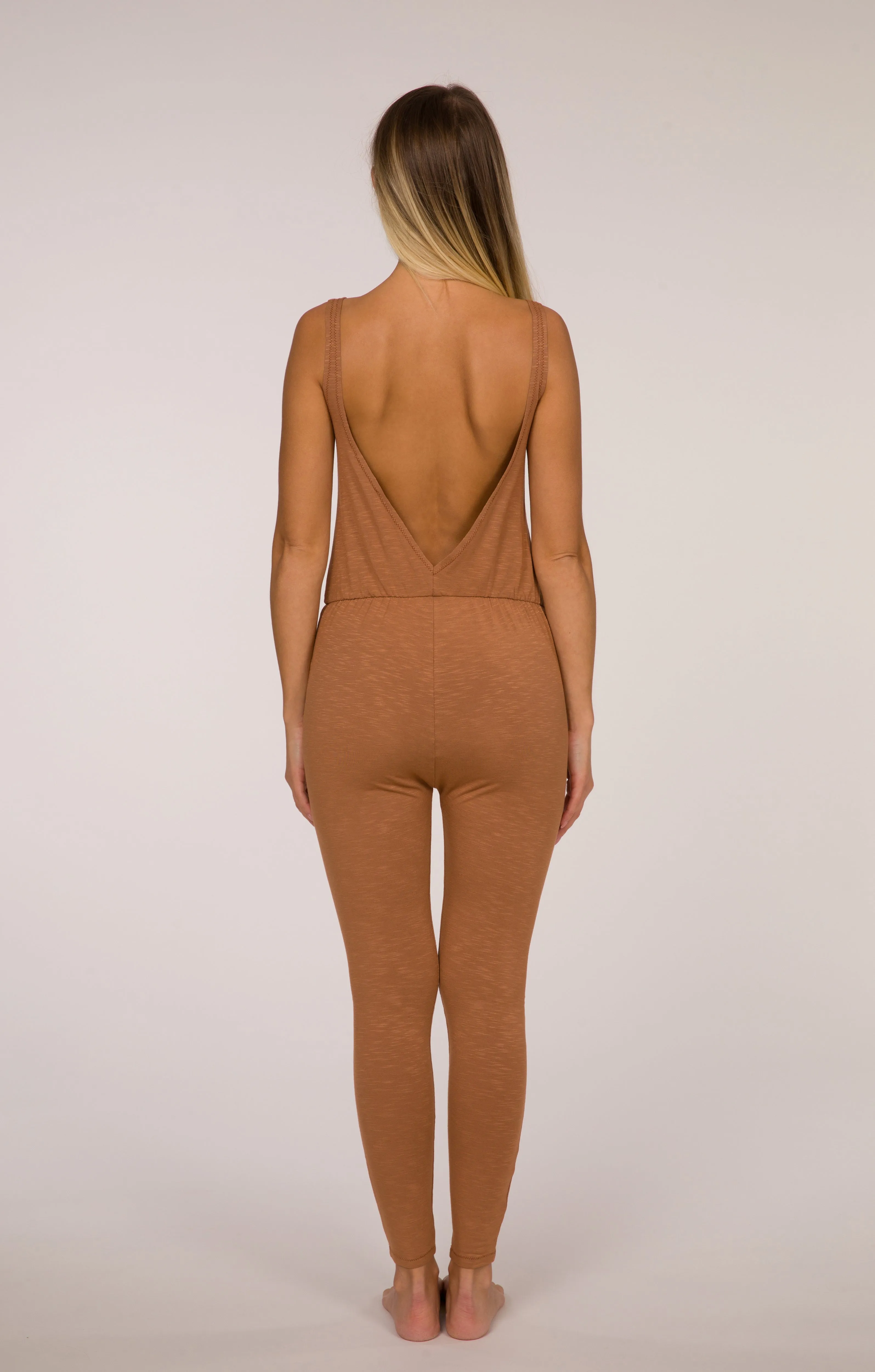 Boho Yoga Jumpsuit - Bronze