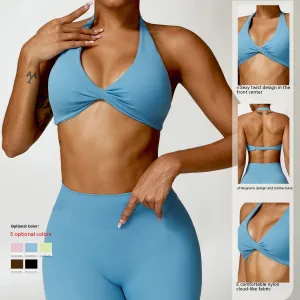 Breathable trendy Halter Tight Outdoor Sports Running Fitness Clothes Top
