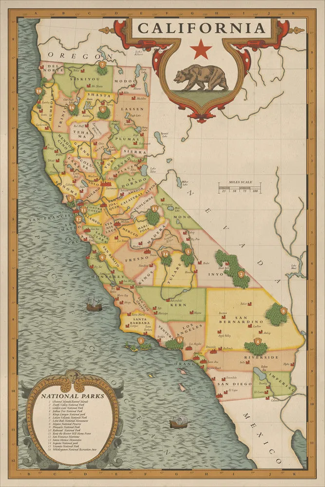 California National Parks Map