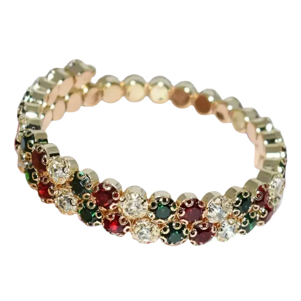 Christmas-2  Flexible 2 Row  Bracelet