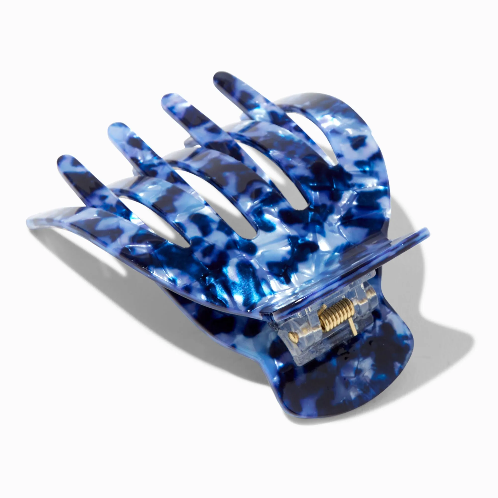 Claire's Pearlized Tortoiseshell Yoga Hair Claw - Navy Blue