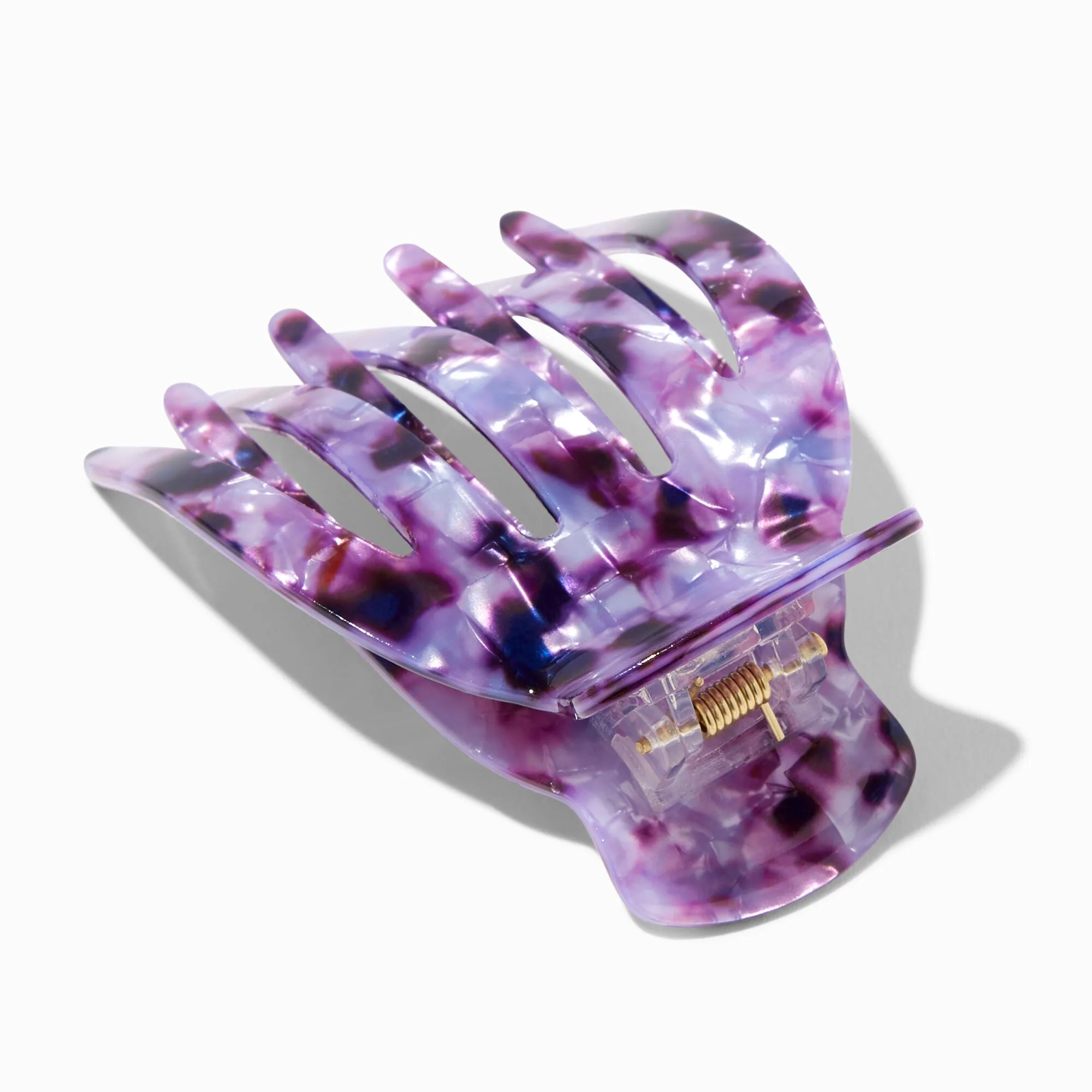 Claire's Pearlized Tortoiseshell Yoga Hair Claw - Purple