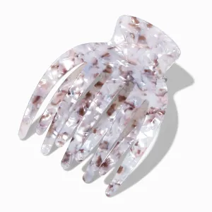 Claire's Pearlized Tortoiseshell Yoga Hair Claw - Silver