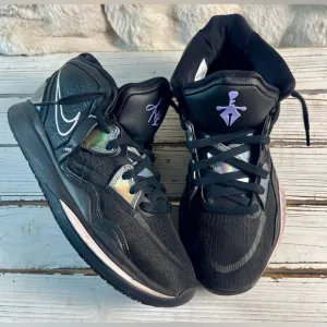 CLEAN Size 8 - Nike Kyrie Irving Infinity Black Metallic Silver Basketball Shoe