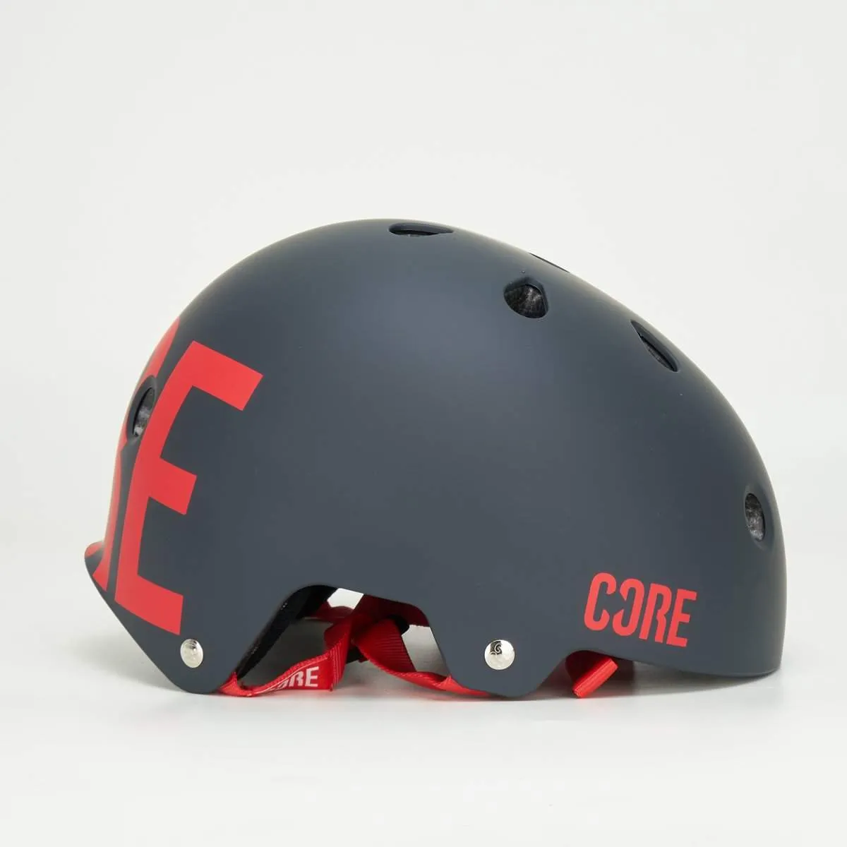 Core Street Skate Helmet - Matt Black With Red Decal