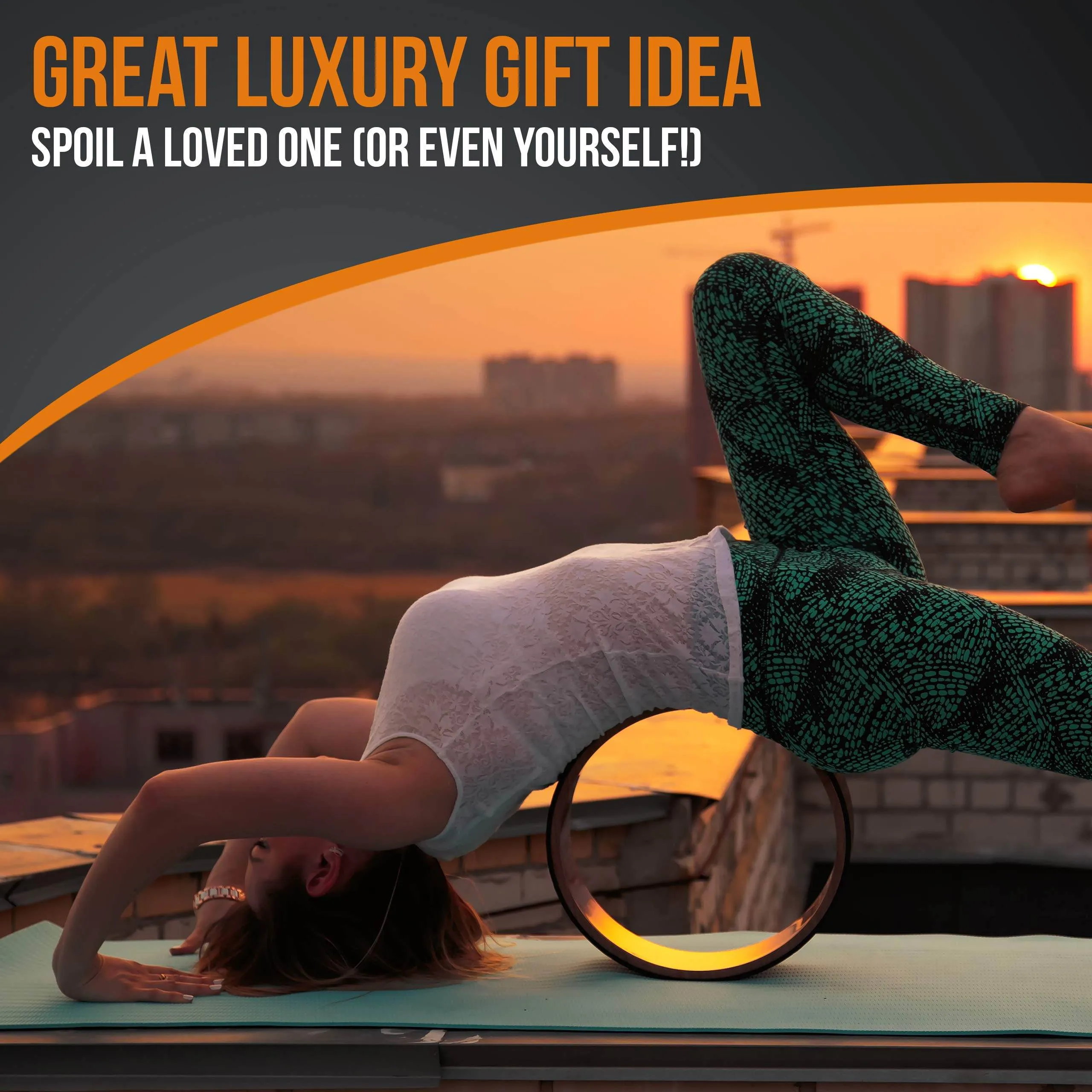 Cork Yoga Wheel, Cork Yoga Blocks - Extra Firm High Density Yoga Bricks I Natural & Eco-Friendly. Bonus eBook & Free Yoga Strap