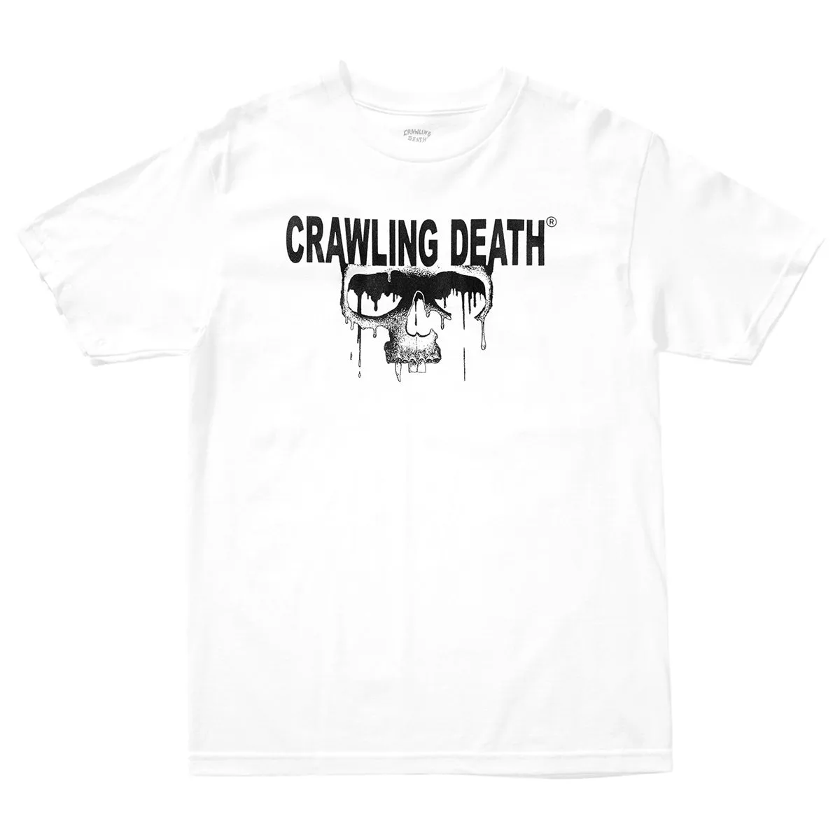 Crawling Death - Drip Skull Tee White