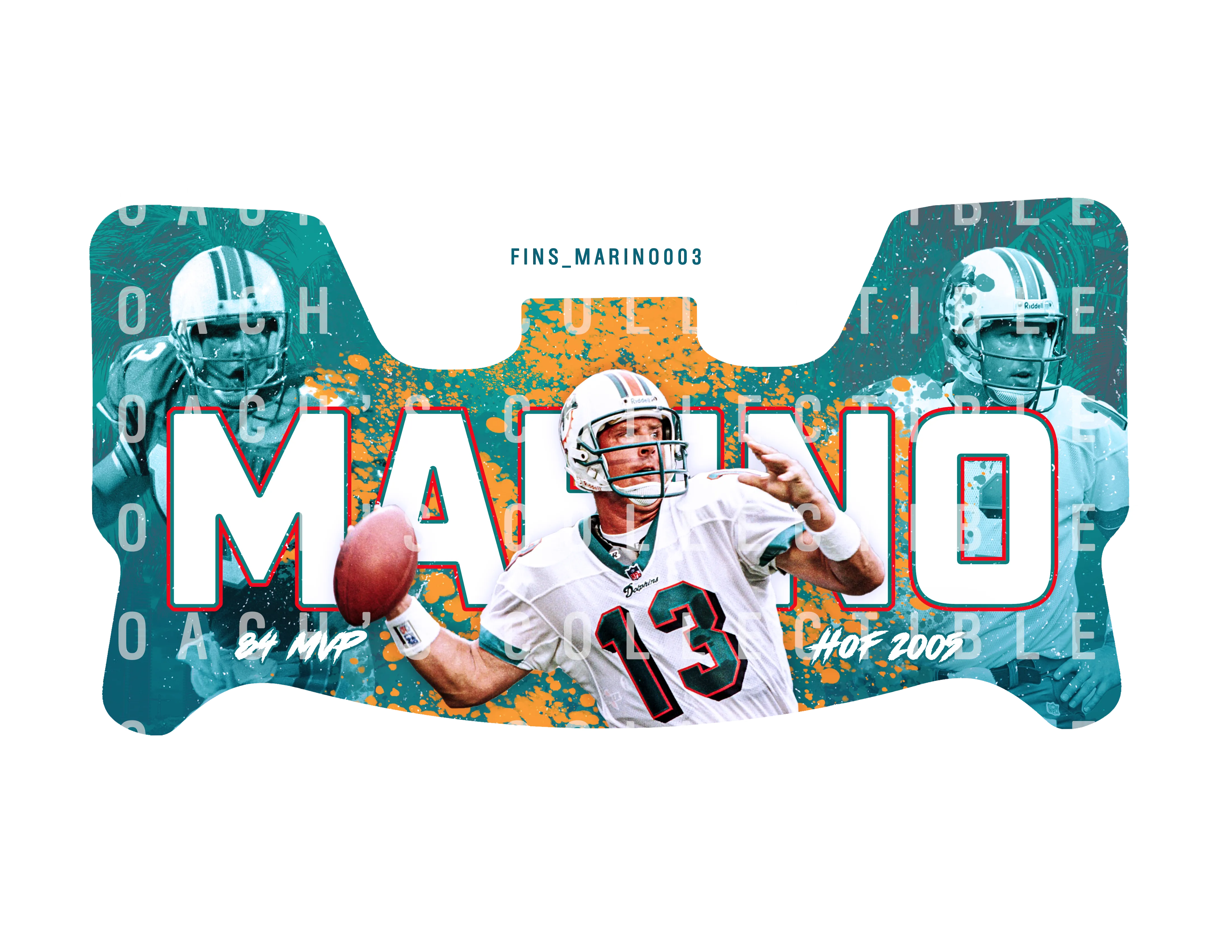 Dan Marino Custom Visor for Any Full Size Riddell Helmet (Universal Fit) (1)