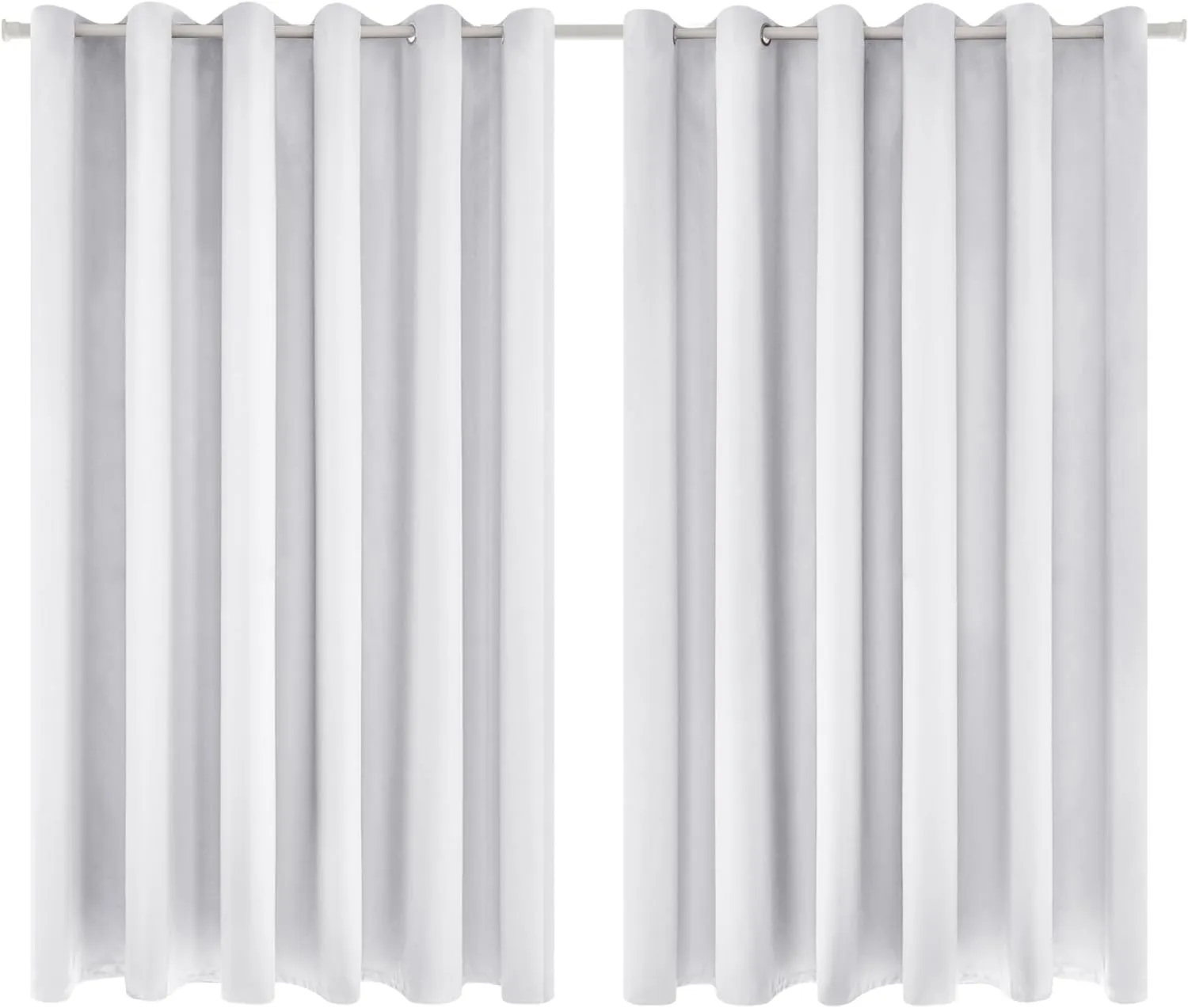 Deconovo Super Soft Solid Eyelet Thermal Insulated Blackout Curtains for Bedroom, 90" Width x72 Drop, 1 Pair, Silver Grey new but no original packaging