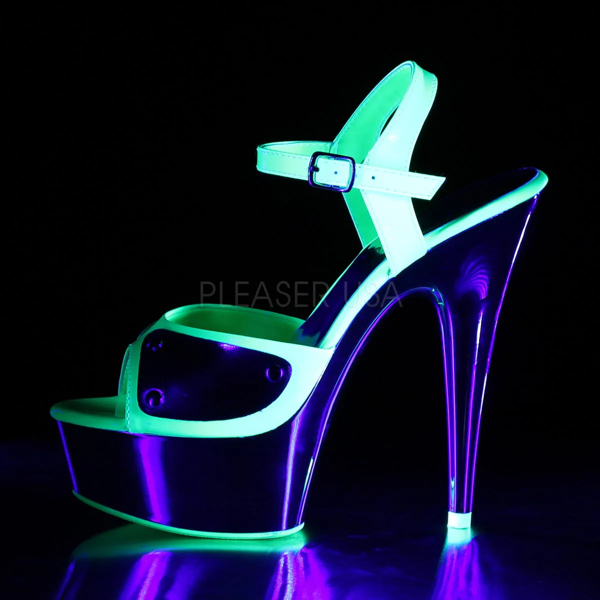 DELIGHT-609NC  Neon Green/Silver Chrome