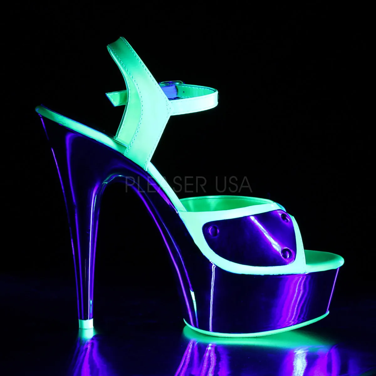 DELIGHT-609NC  Neon Green/Silver Chrome