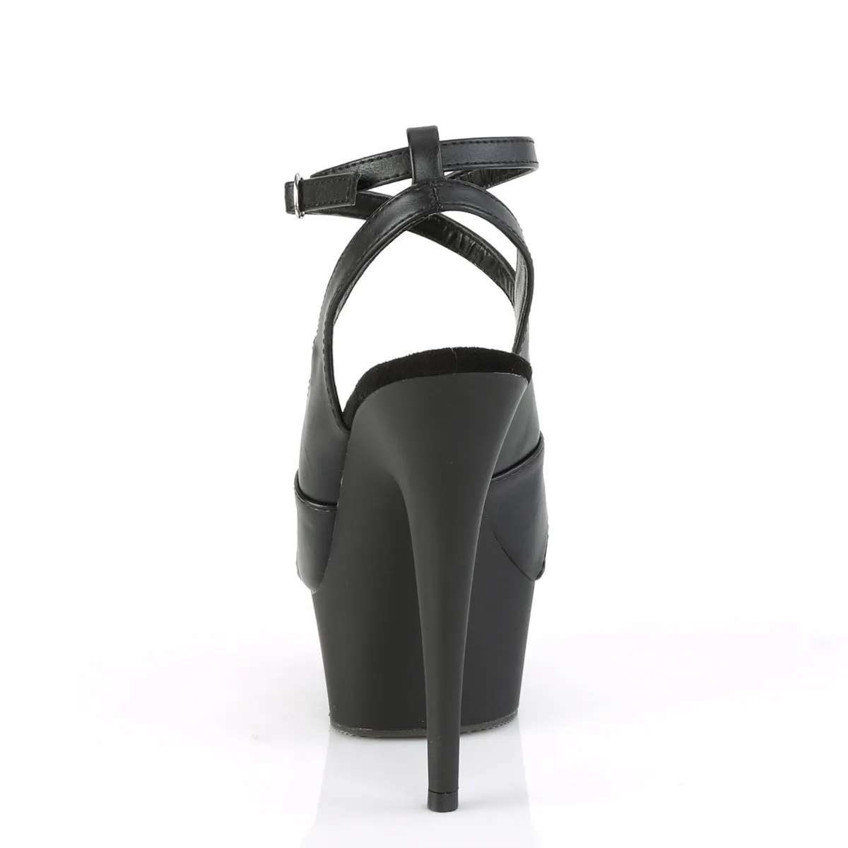 DELIGHT-632  Black Faux Leather/Black Matte