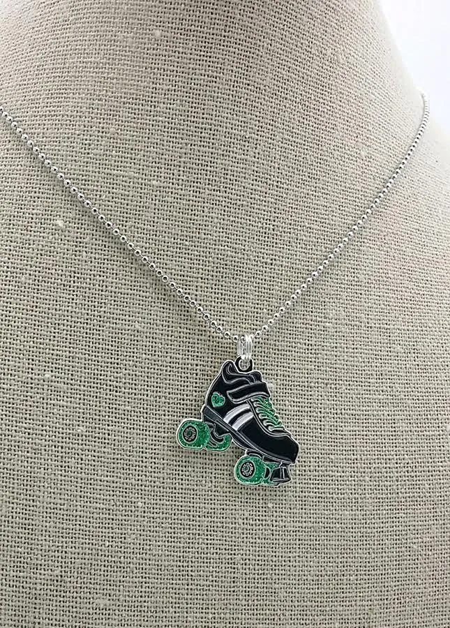 Derby Star Skate Necklaces (Pink or Purple Glitter)