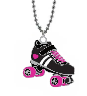 Derby Star Skate Necklaces (Pink or Purple Glitter)