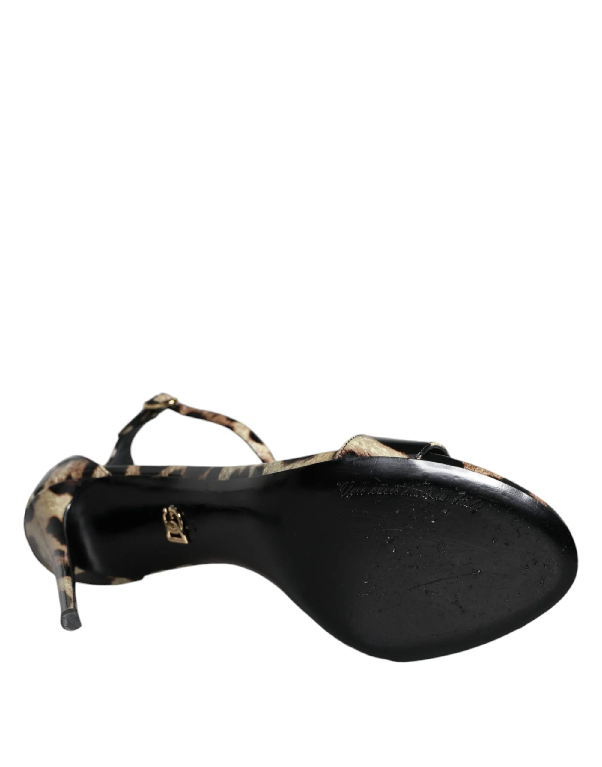 Dolce & Gabbana Brown Leopard KEIRA Ankle Strap Sandals Shoes