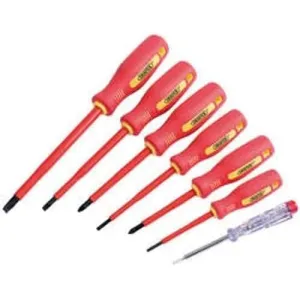 Draper Fully Insulated Screwdriver Set With Mains Tester (7 Piece) Dr-46540